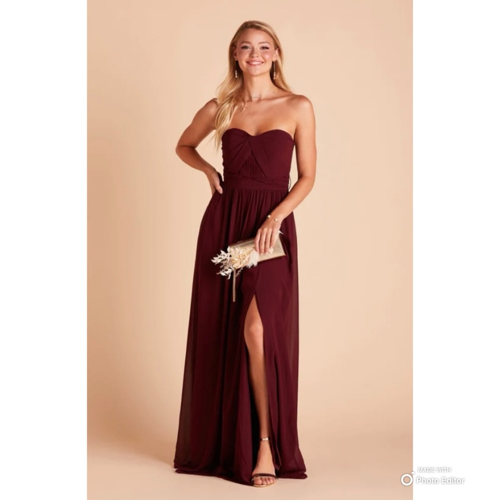 Birdy Grey Strapless Maxi Dress in Burgundy - Grace Convertible
